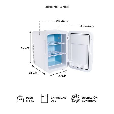 Mini Heladera Portátil Gadnic 20L Frío Calor Para Cosmeticos y Hogar
