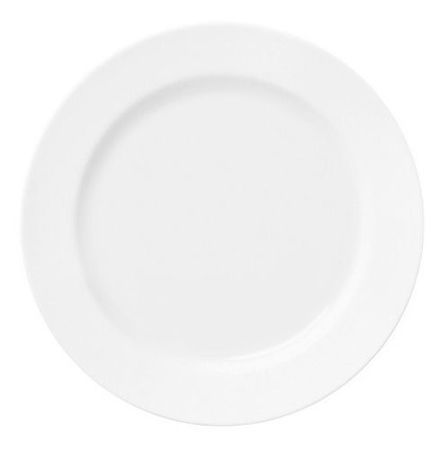Set X 12 Plato Postre 20,5 Cm Germer Linea Convexa Porcelana Blanco Convexa