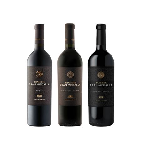 Set Vinos Tintos Trapiche Gran Medalla Seleccion x 3 Con Estuche