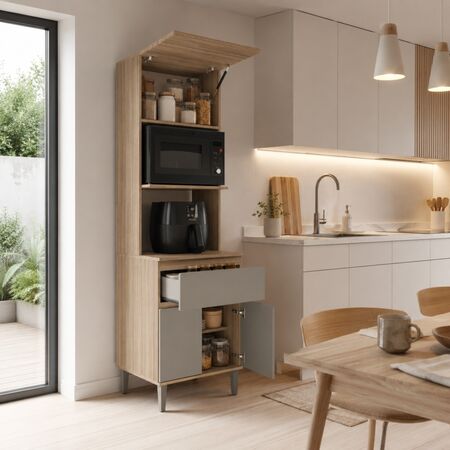 Mueble Porta Microondas Alacena De Cocina Coco Bolo|gris C. Tables