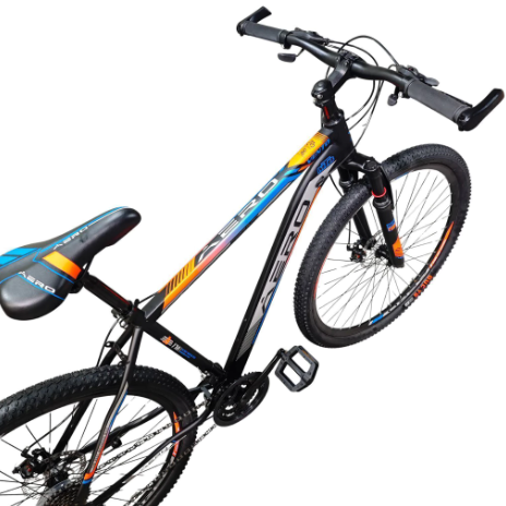 BICICLETA AERO BIKE – MODELO VENTORODADO 29 21 VELOCIDADES DISEÑO ITALIANO (NEGRO- NARANJA) - Vista 4
