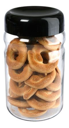 Frasco Vidrio Hermético 1400 Cc Cierre Rosca Tapa Plástica Negro