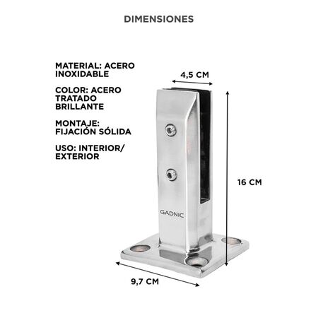 Mini Poste Gadnic Acero Inoxidable Para Balcones Piletas Escaleras