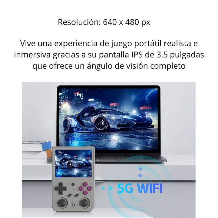 Consola Portatil Anbernic RG353VS 4000 Juegos Potente - Gris - Vista 5