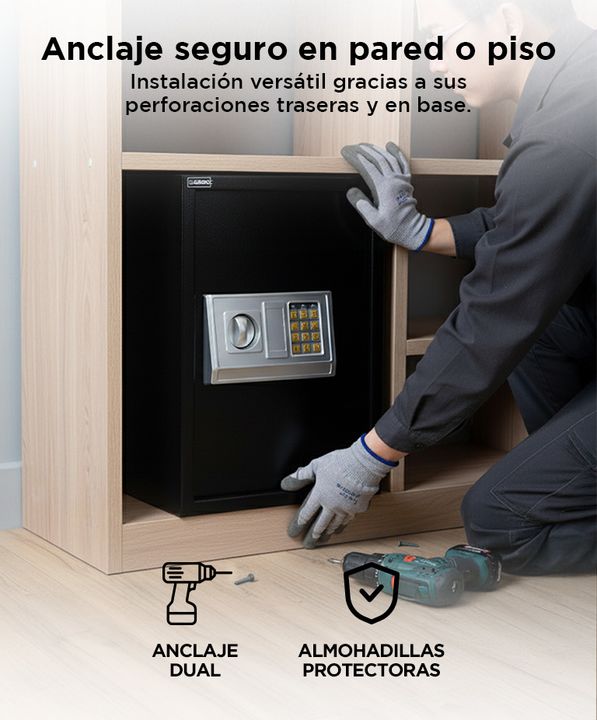 Caja Fuerte Gadnic Seguridad Reforzada Digital Con Llave y Teclado - Vista 4