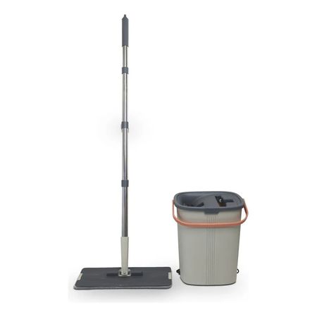 Mopa Microfibra Lavable Con Balde Escurridor Onebox Ob-lbt3 Gris
