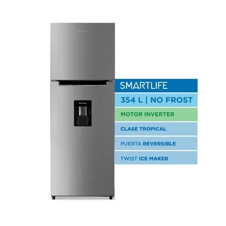 heladera smartlife con dispenser no frost inverter 354l