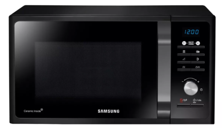 Microondas Grill Samsung De Interior Cerámico Mg23f3k3tak 23l Negro