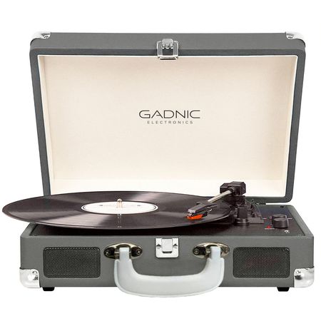 Tocadiscos Gadnic TD33 Bluetooth Portátil 3 Velocidades FM USB Aux-In RCA SD