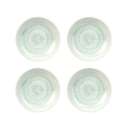Set x 4 Plato Hondo Sopero Pasta 25 cm Porcelana Decorado Color