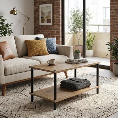 Mesa Ratona Industrial DS Home 90 x 60 x 36 cm Roble Atakama - Vista 3