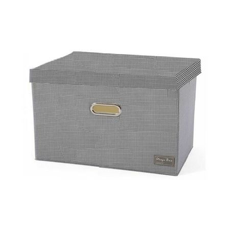 Caja Organizadora Plegable Con Tapa Poliester Gris 50x40 Cm Gris
