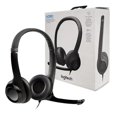 Auriculares Logitech H390 Con Microfono Usb Negro