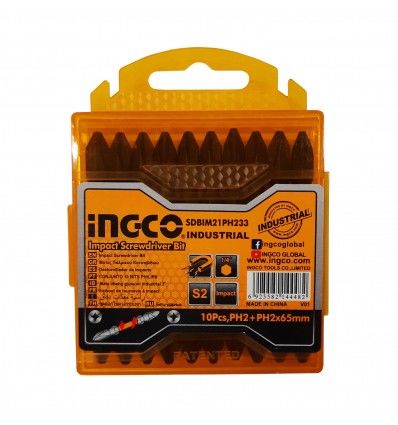 Puntas magnéticas alto impacto PH2/PH2 x65mm x10u Ingco SDBIM21PH233