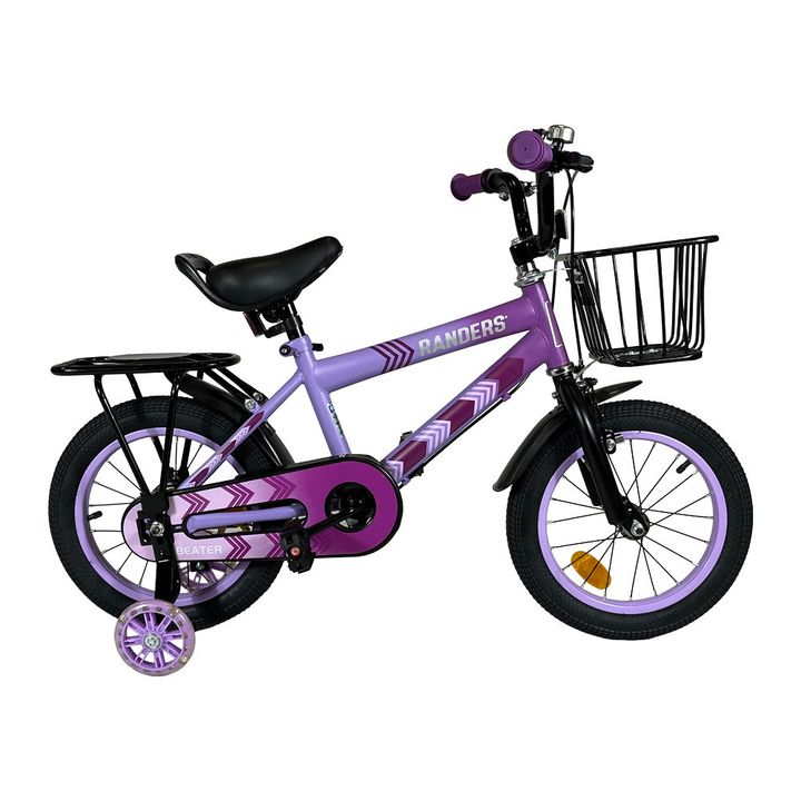 Bicicleta Randers Beater - R14 - Infantil - Canasto - Lila Mate con rueditas - Vista 1