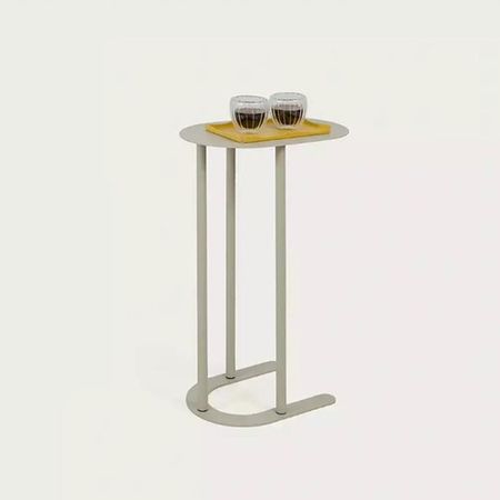 Mesa de arrime Iron DS Home 65x40x27 cm Hueso