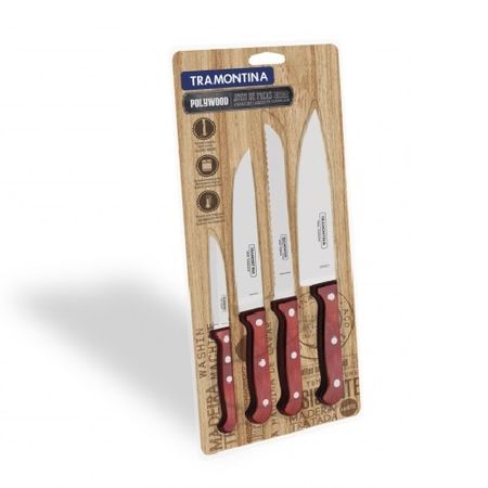 JUEGO DE CUCHILLOS 4 PIEZAS POLYWOOD