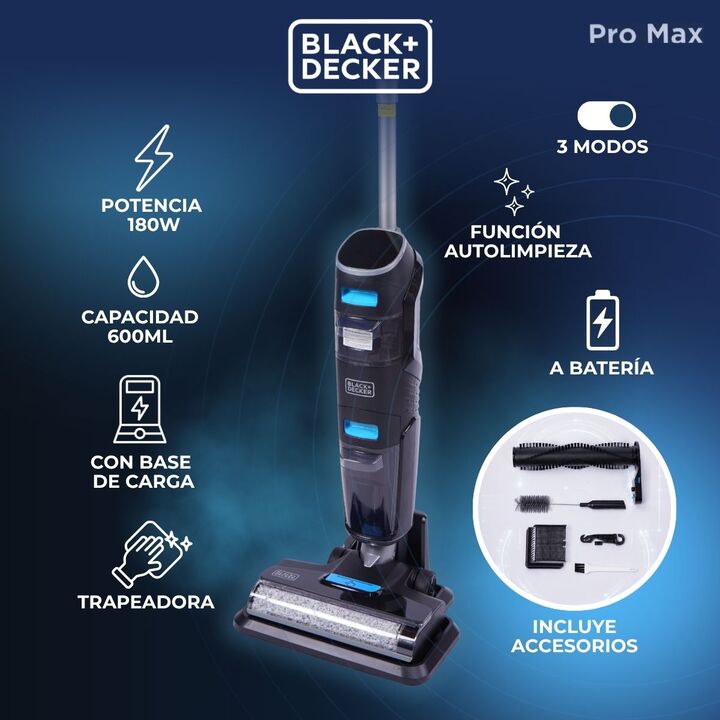 Aspiradora y Trapeadora Inalámbrica Duo Pro Max Black & Decker BXUVXA04 - Vista 10