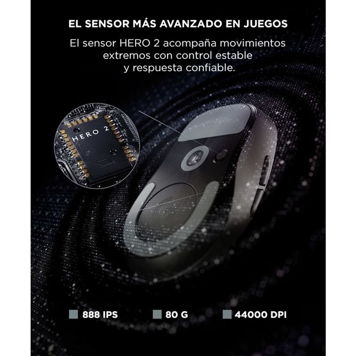 Mouse Inalámbrico Lightspeed Logitech PRO X Superlight 2 SE Negro Para Gaming Sensor - Vista 3