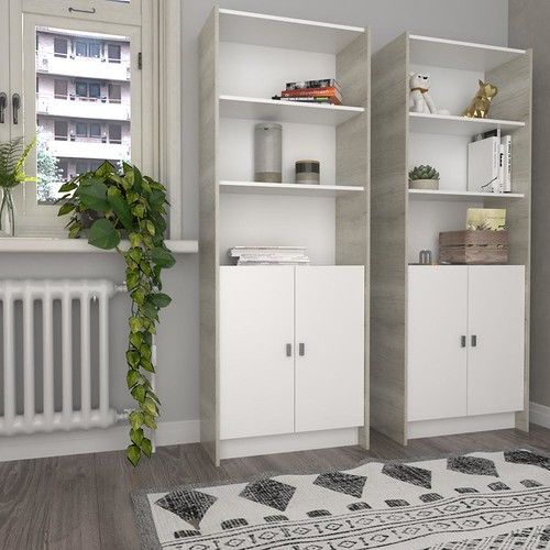 Estanteria Grande DS Home con Puerta Baja Blanco 70x180x34 cm - Vista 3