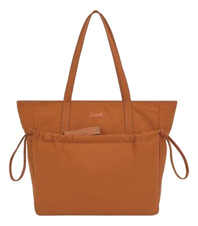 Bolso Tote Kossok Dubra Urbano Mujer Elegante Reforzado Marron Liso Niquel Suela