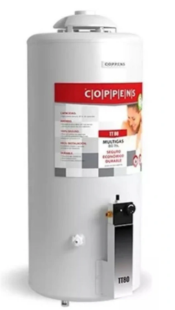 Termotanque Gas Conexin Superior Apoyar Colgar Coppens 80 L