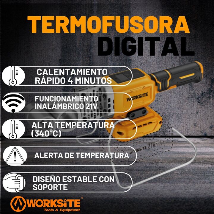 Termofusora A Bateria Inalambrica Worksite 300w 340° - Vista 4