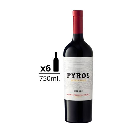 Vino Tinto Pyros Malbec 750 ml Caja x 6