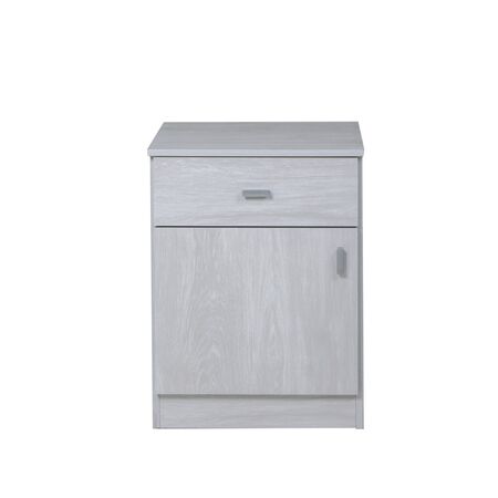 MESA DE LUZ CON 1 CAJON Y 1 PUERTA NEVADA
