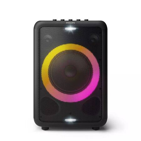 PARLANTE PHILIPS TAX3206/77 PARTY SPEAKER - 40W RMS, WOOFER 8", BT, KARAOKE, LUCES, BATERIA