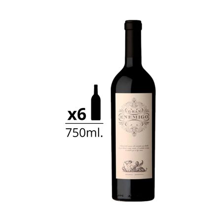Vino Tinto El Gran Enemigo Cabernet Franc Malbec Caja x 6