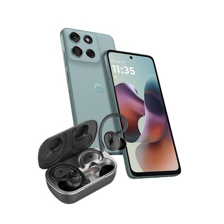 Combo de Celular Motorola Moto G56 8+256GB Gray Mist + Auriculares Inalambricos Bluetooth Sport TWS Dekkin
