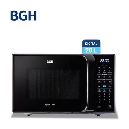 Microondas BGH QuickChef Digital Eco con Grill Negro 28L