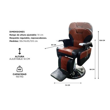 Sillon Barbero Hidráulico Peluquería Gadnic BR53 Ergonomico