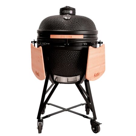 Parrilla Kamado Bbq Grill Kadu K25 Ahumador Ceramico Negro Mate