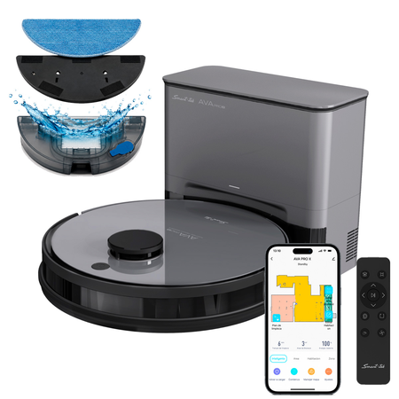 Aspiradora Inteligente Smart-Tek Robot Ava Pro X WIFI con deposito
