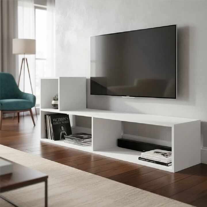 Combo Smart TV Samsung 55” QLED Q6F 4K + Rack Mosconi En L Blanco - Vista 1