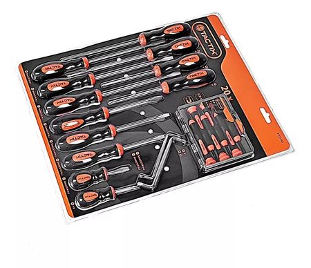 Juego de destornilladores x 20 pzs Tactix ( Tx205440)