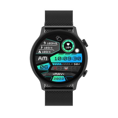 Smartwatch Montreal Pantalla Amoled 3d Malla Acero Negro