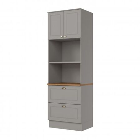 Armario Cristalero Henn C351-169 Gris/Roble