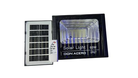 Reflector Led 60w con Panel Solar Exterior + Control Remoto DON ACERO