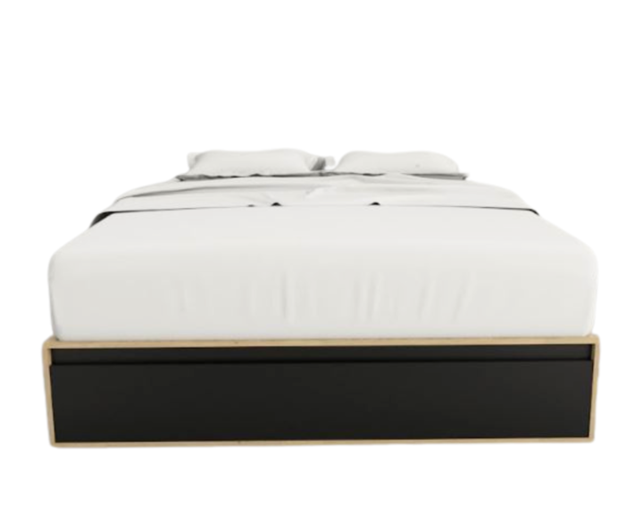 Base Cama Box Linea Minimal 1.60m 4 Cajones Con 1 Puerta 6443 Olmo/Negro Tables - Vista 6