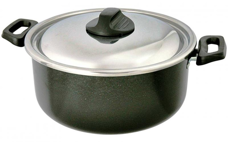 Cacerola Guadix Antiadherente 24cm Guadixflon 5lts Con Asas Negro