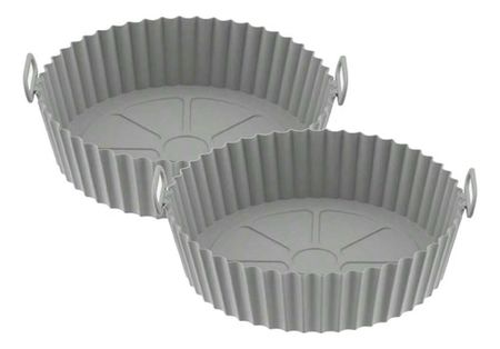 Set X2 Unidades Molde Contenedor De Silicona Para Air Fryer