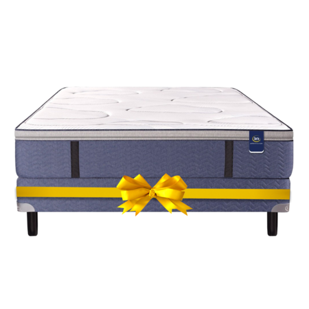 Colchon Serta Pensilvania 2 Plazas 130x190x32 de Resortes con Pillow Premium + Sommier de Regalo