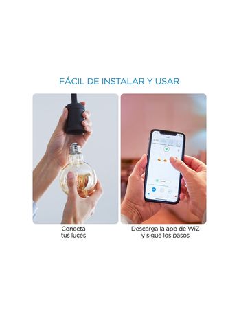 Lampara Led  inteligente Vintage Wiz Wifi Filamento Globo 929002416012)
