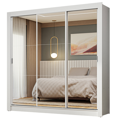 Ropero Madesa Nobre Placard 3 Puertas Corredizas Con Espejos 170x205x51