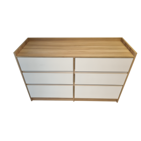 COMODA CHIFONIER PARA DORMITORIO DE 4 CAJONES Y 2 PUERTAS COCO BOLO BLANCO
