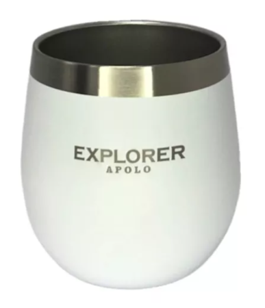 Mate Termico Clasico Explorer Apolo 193 Ml Acero Inoxidable Blanco