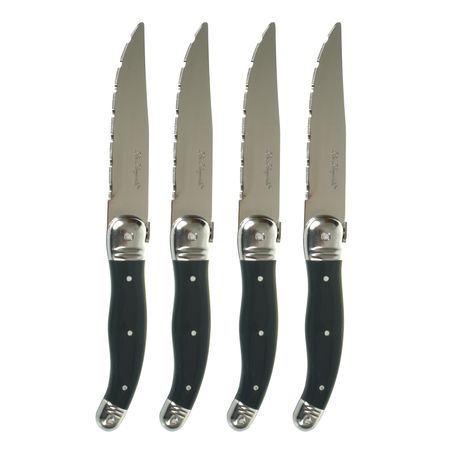 Set x 4 Cuchillos filosos Carnes XL Jumbo Lou Laguiole Acero Inoxidable Amefa